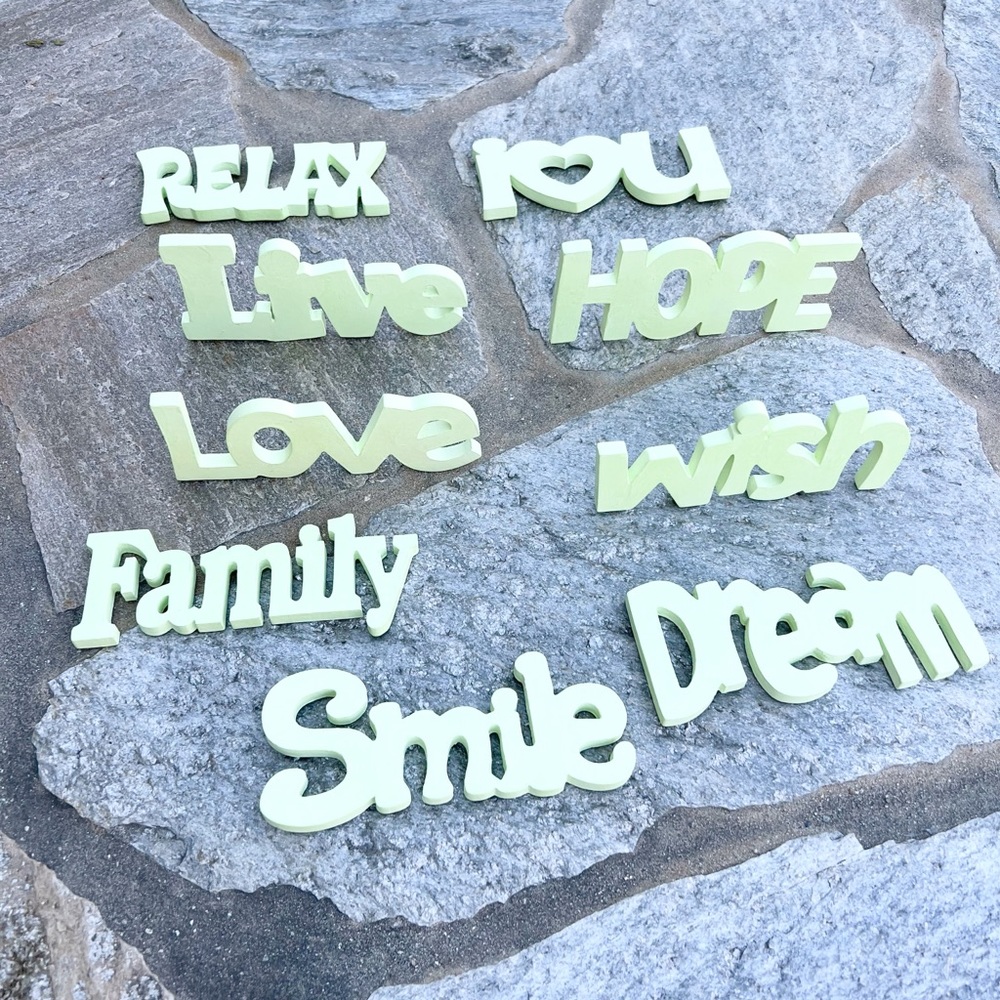 Classic Word Wood Cutouts (Set of 9)